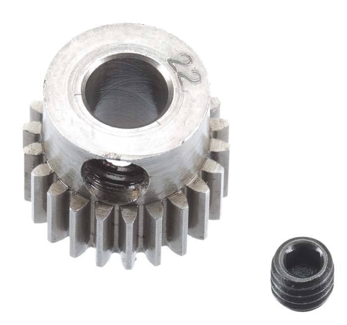 Robinson Racing Products Hard Steel Motor Pinion, 5mm bore / 48P / 22T - RRP2022