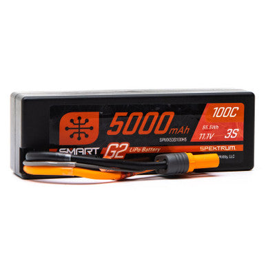 Spektrum 5000mAh 3S 11.1V Smart G2 Hard Case LiPo 100C IC5
