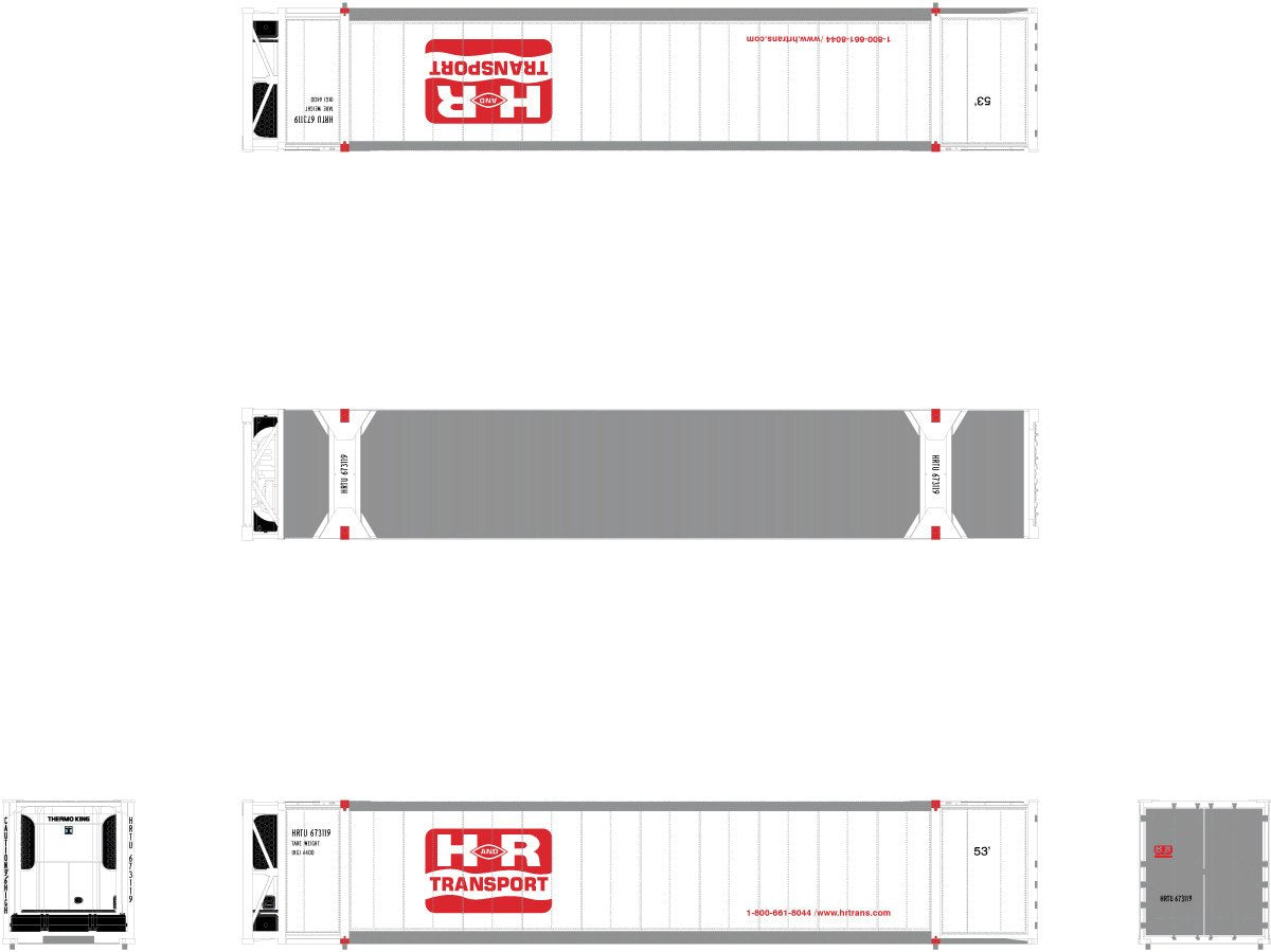 Scaletrains White W/ H&R Transport Logo 3-Pack 673335, 673387, 673508 - SXT10298