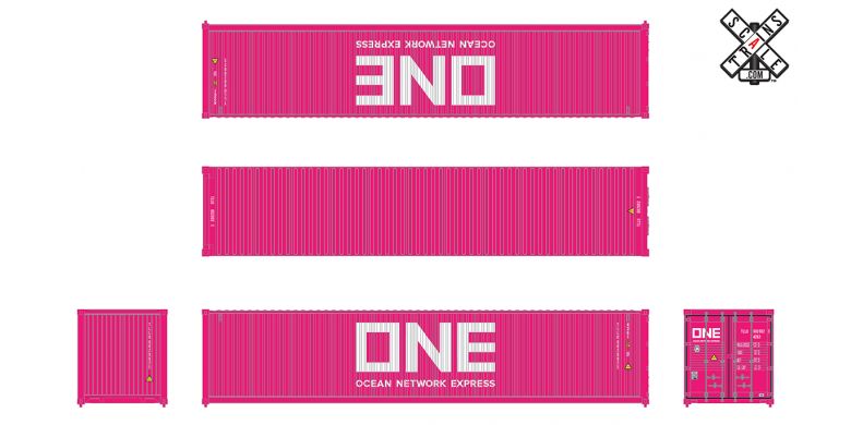 Scaletrains Operator HO Scale CIMC 40 Modern Angled Container, ONE (Run 2)  604282[2], 607915[9], 609449[7] - SXT11061