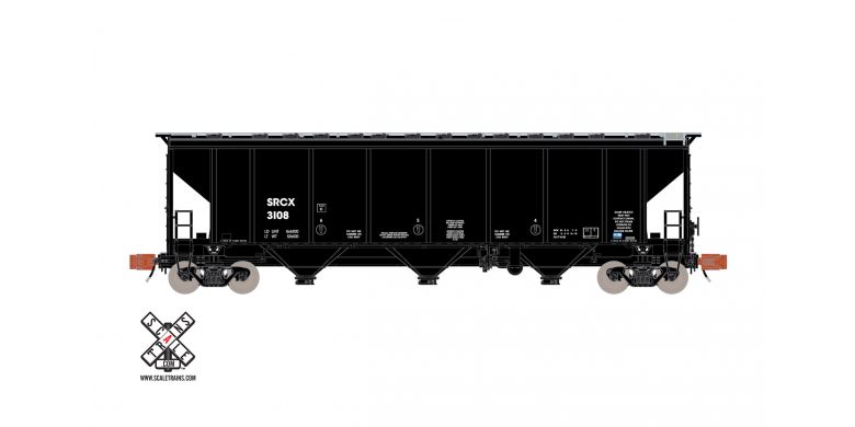 Scaletrains Rivet Counter N Scale Thrall 4727 Carbon Black Covered Hopper, Sid Richardson/SRCX #3142 - SXT32092