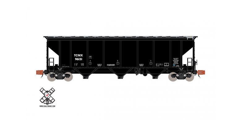 Scaletrains Rivet Counter N Scale Thrall 4727 Carbon Black Covered Hopper, Transportation Company of America/TCMX #96136 - SXT32096