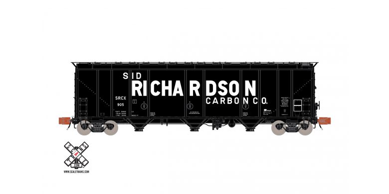 Scaletrains Rivet Counter N Scale Thrall 5750 Carbon Black Covered Hopper, Sid Richardson/SRCX #905 - SXT32107