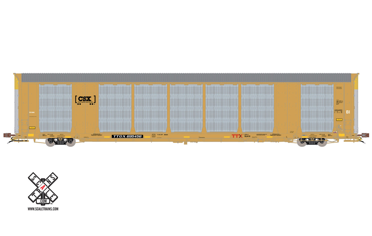 Scaletrains Rivet Counter HO Scale Gunderson Multi-Max Autorack, CSX/Boxcar Logo/TTGX (Run 2)  695460 - SXT32761