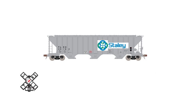 Scaletrains Rivet Counter HO Scale Pullman-Standard PS-2CD 4785 Covered Hopper, Staley/Color Logo/TLCX # 35168 - SXT33048