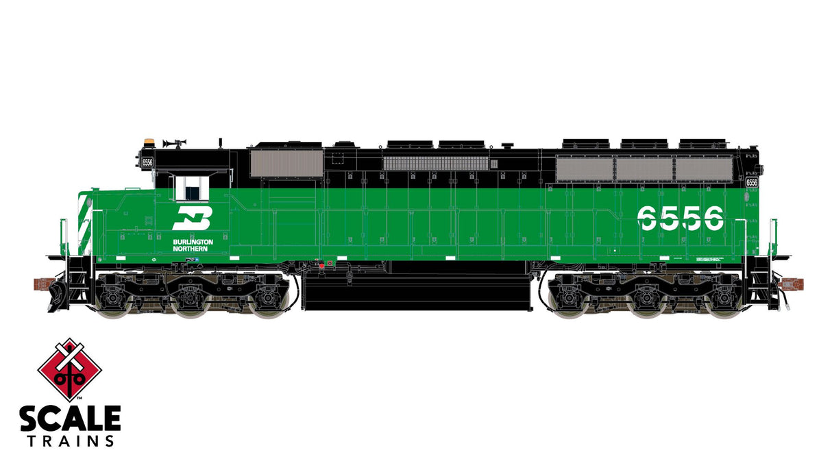 Scaletrains Rivet Counter HO Scale EMD SD45 Phase III, Burlington Northern/As Delivered #6566 w/DCC & Sound