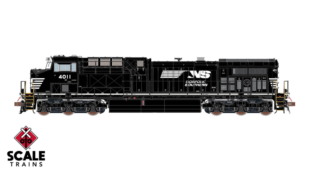 Rivet Counter HO Scale GE AC44C6M w/DCC & Sound - Norfolk Southern / NS - Horsehead #4011