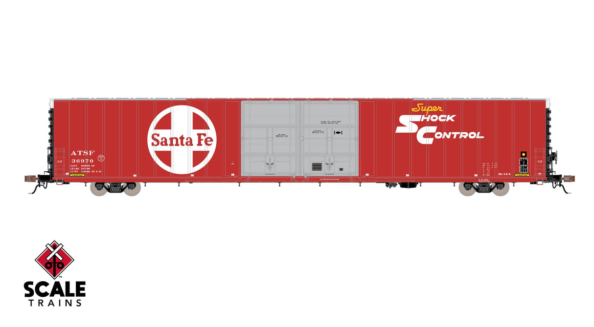 Rivet Counter HO Scale Thrall 86' High-Cube Double-Plug-Door Boxcar, Santa Fe / ATSF #36970