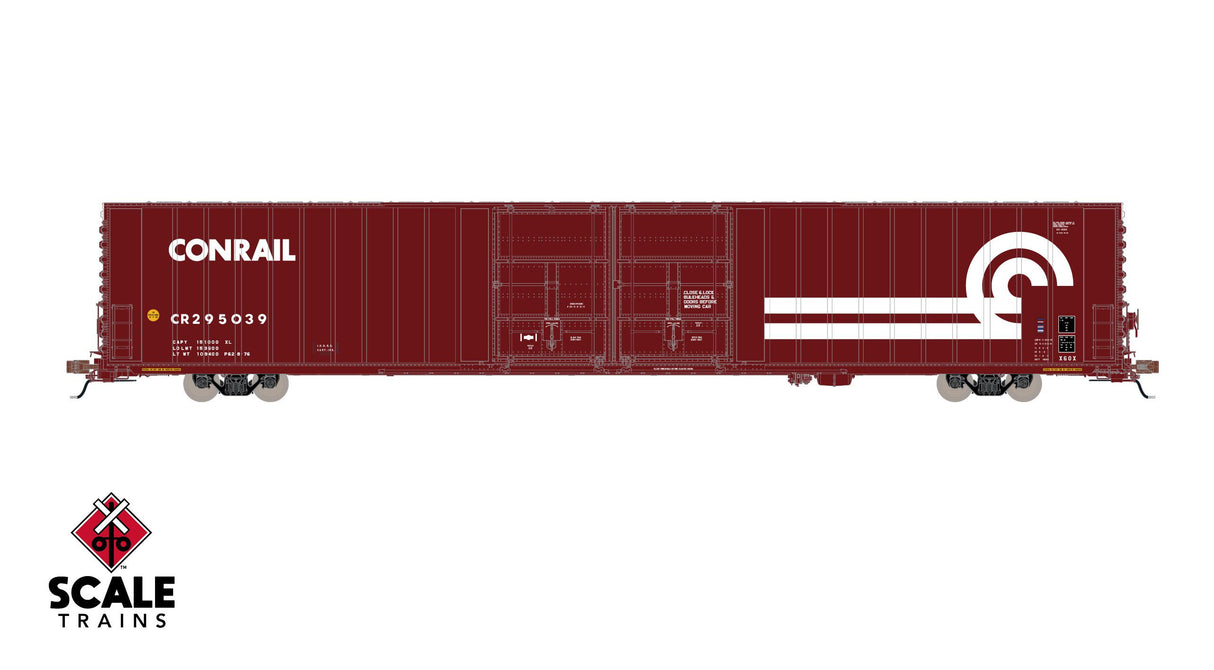 Rivet Counter HO Scale Thrall 86' High-Cube Double-Plug-Door Boxcar, Conrail / Extra Large Logo / CR #295039