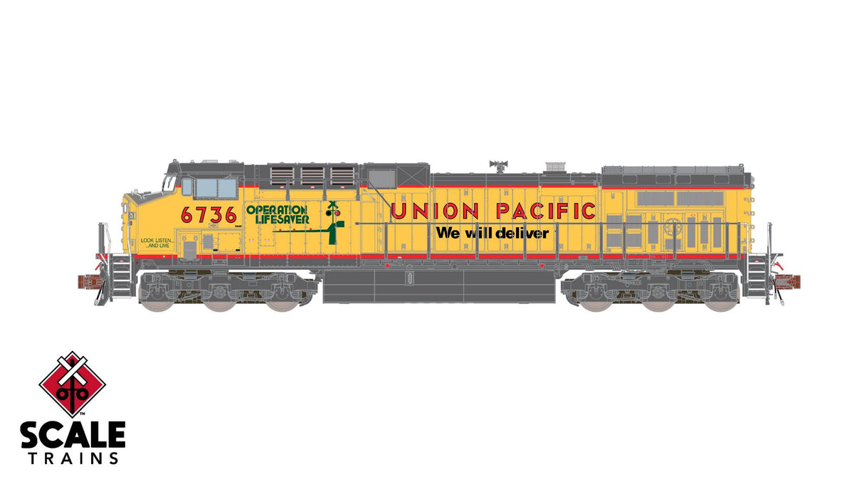 Rivet Counter N Scale GE AC4400 w/DCC/Sound - Union Pacific / UP / ex-CNW/ Operation Lifesaver - We Will Deliver - Repaint / Red Sill #6736