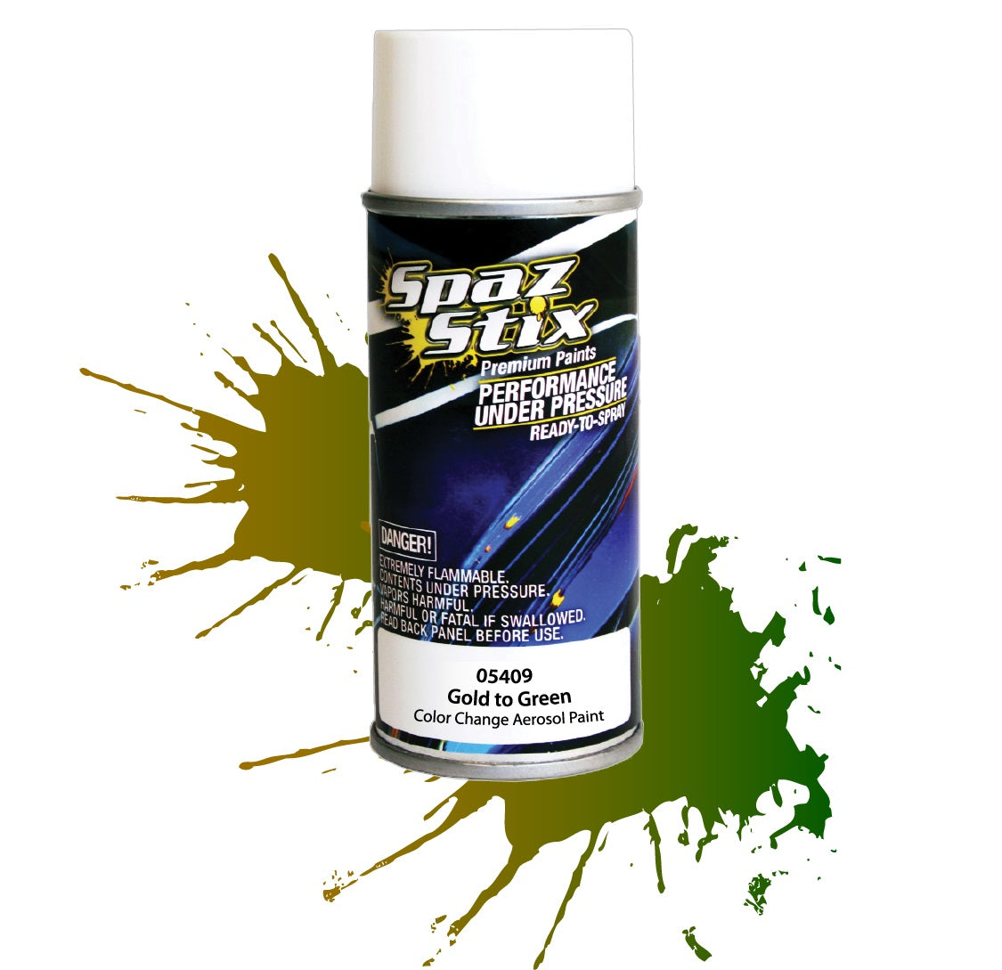 Spaz Stix Color Change Aerosol Paint, Gold/Green, 3.5oz Can - SZX05409