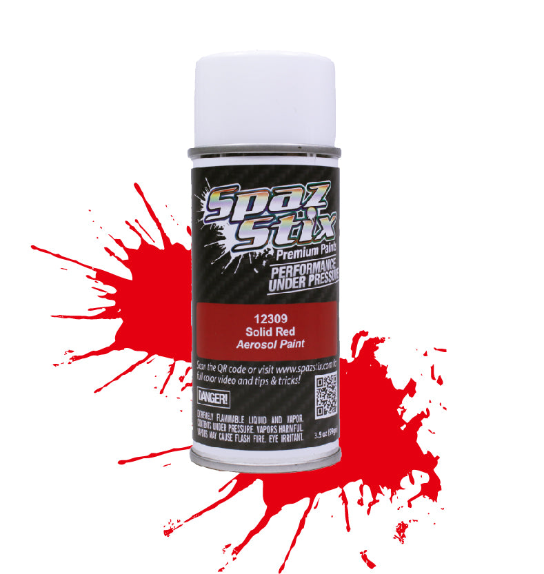 Spaz Stix Solid Red Aerosol Paint, 3.5oz Can - SZX12309