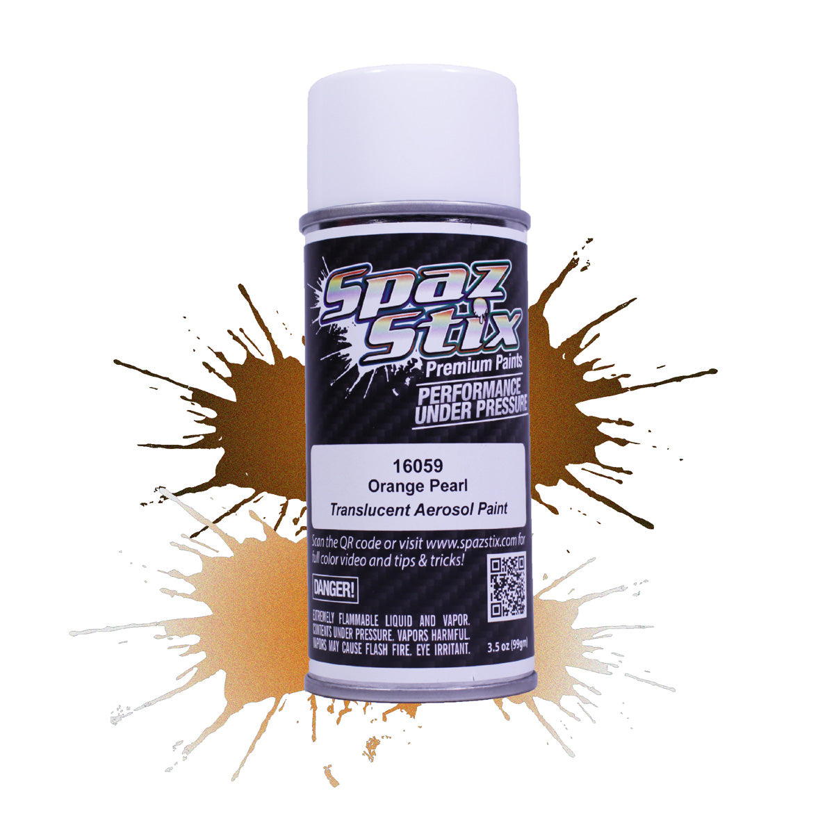 Spaz Stix Orange Pearl Aerosol Paint, 3.5oz Can - SZX16059