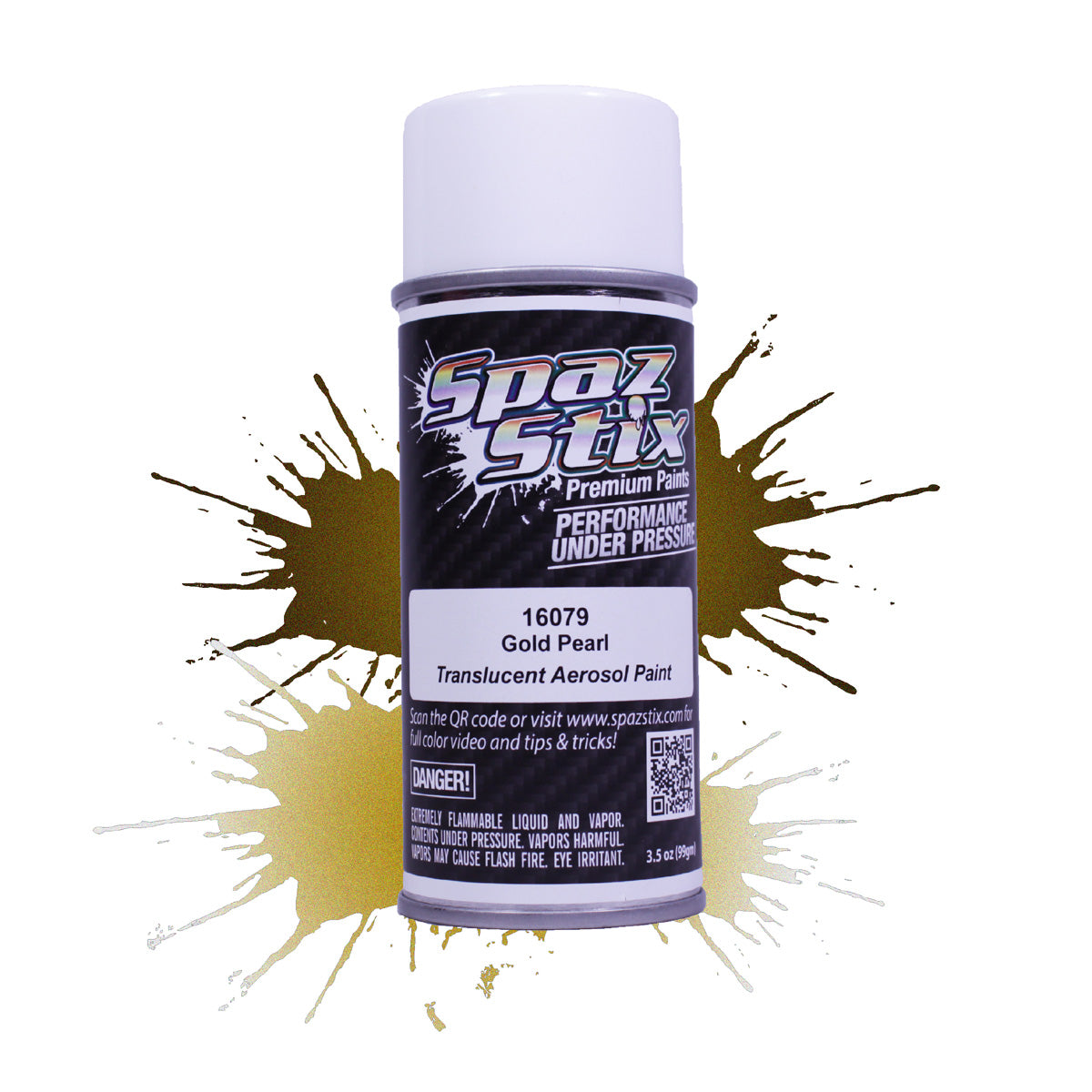 Spaz Stix Gold Pearl Aerosol Paint, 3.5oz Can - SZX16079