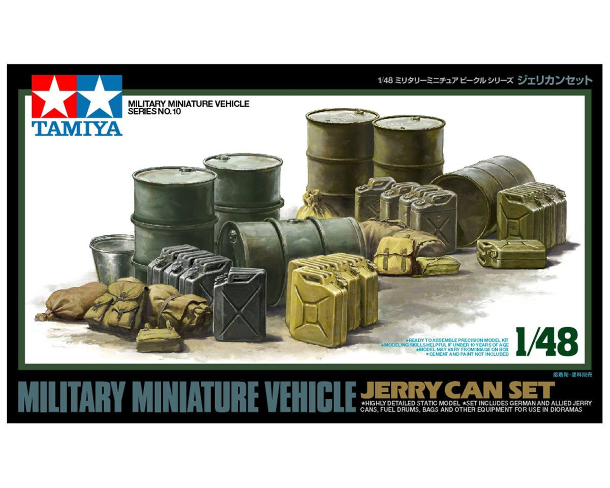 Tamiya 1/48 Military Jerry Cans & Fuel Drums Set