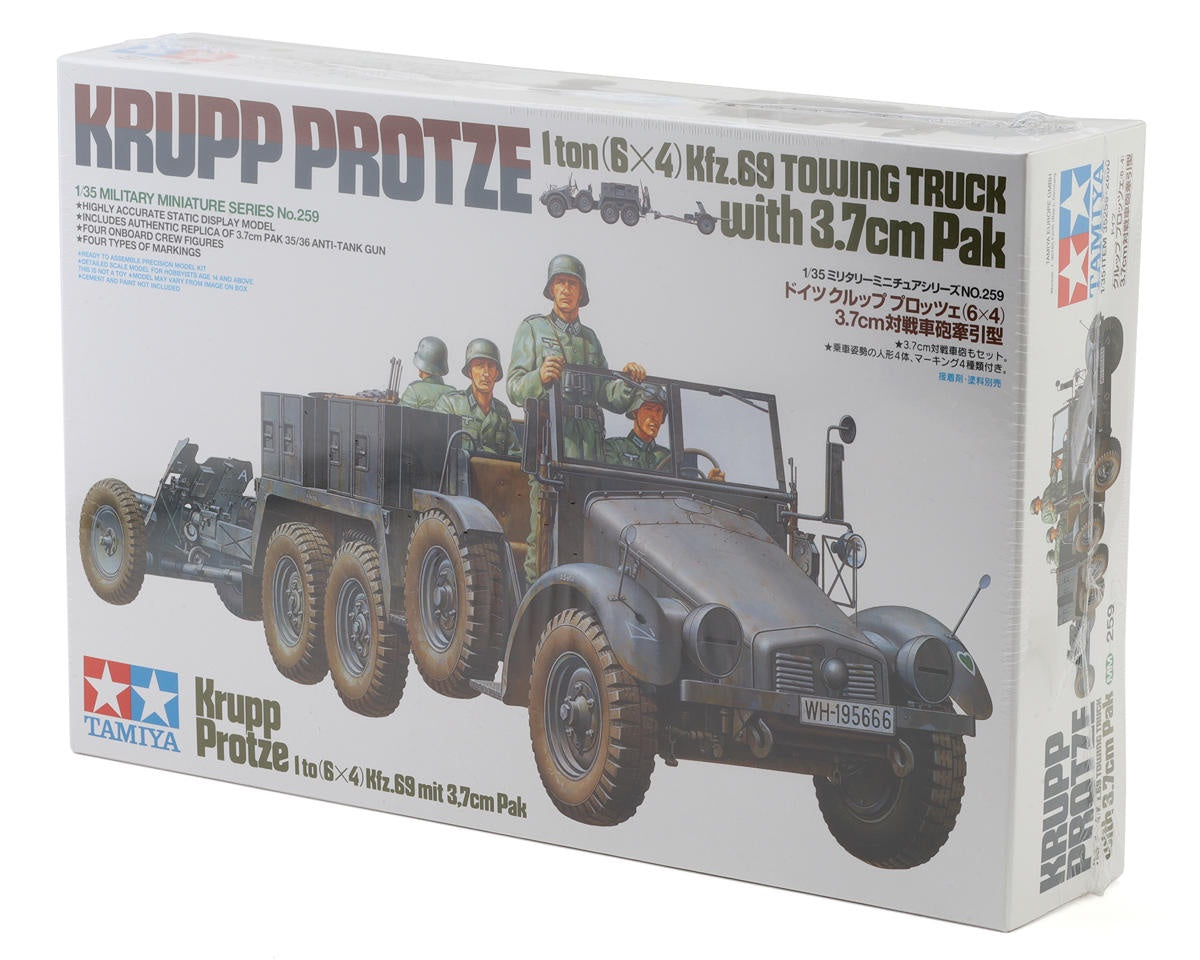 Tamiya 1/35 Krupp Protze w/37cm PAK 35/36 Anti-Tank Gun Plastic Model Kit