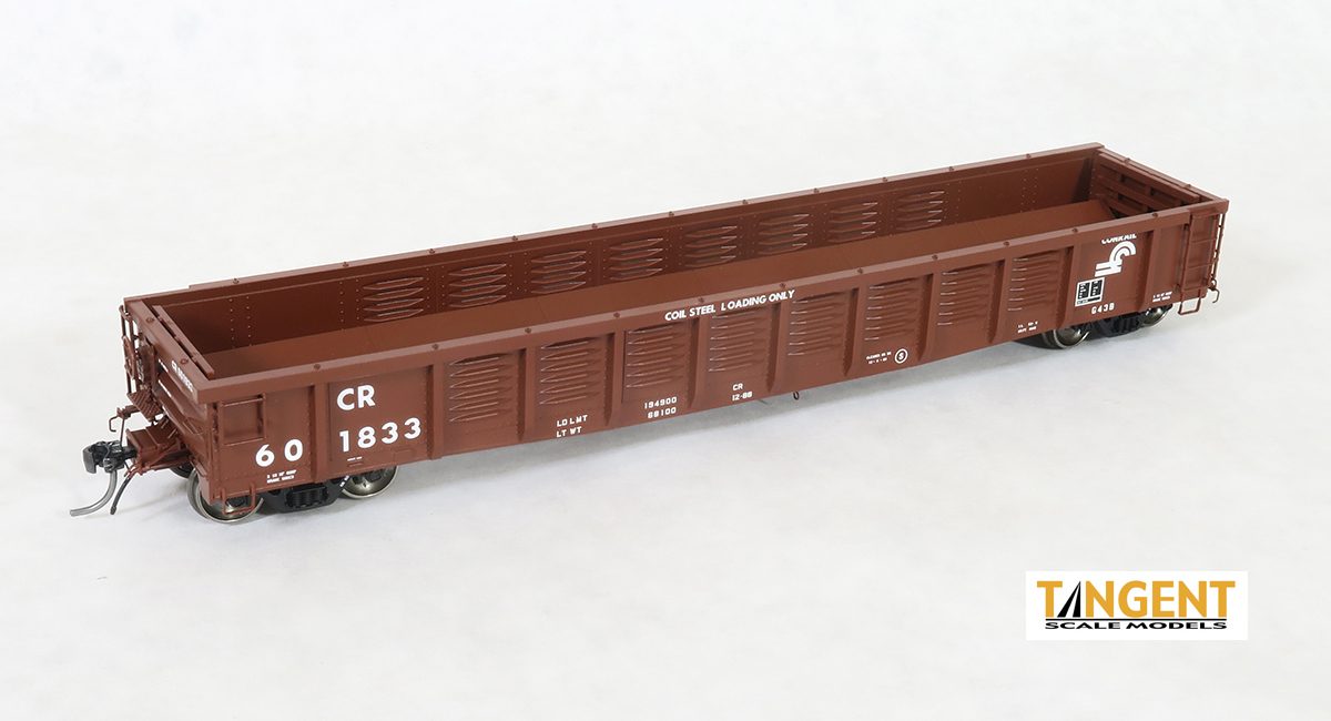 Tangent Scale Models TAN17015-02 Conrail (CR) "1988 G43B Coil Svc." Gondola With Coil Racks (Coils Not Included) - TAN17015-02