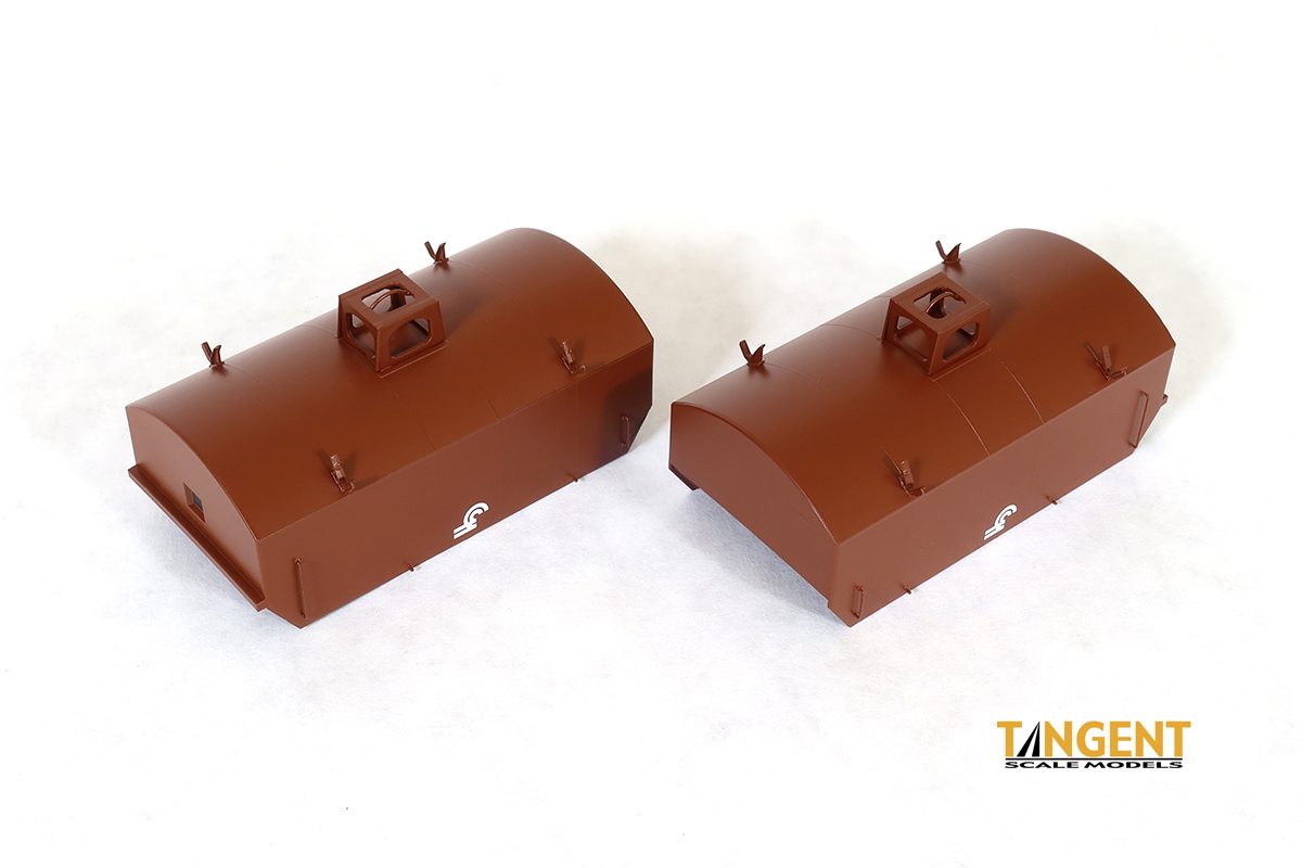 Tangent Scale Models Conrail (CR) "Version 2 Logo" G41A Coil Car Hoods 2-pack - Painted and Assembled - TAN27082-01
