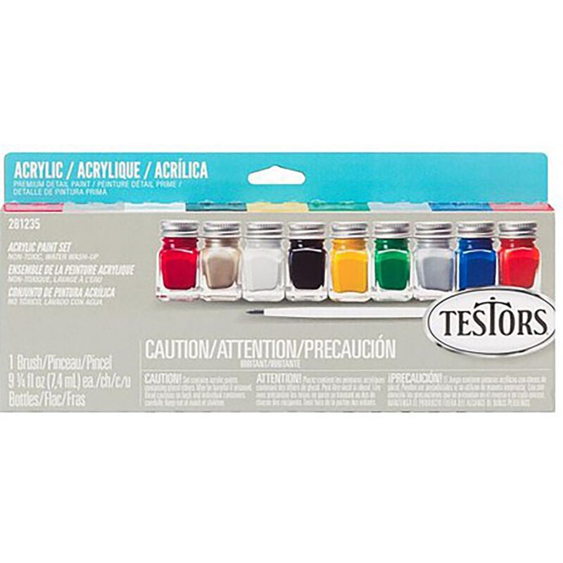 Testors Acrylic 9 Piece Paint Set, Value - TES281235