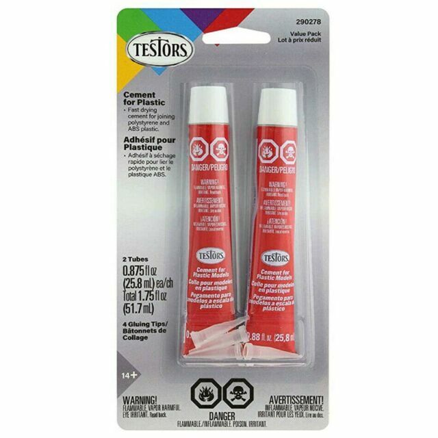 Testors Cement for Plastics 7/8 oz Tube 2 Pack - TES290278