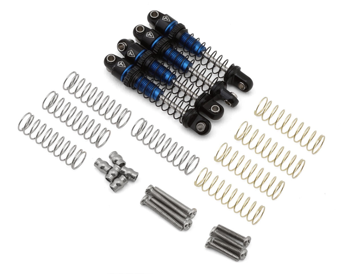Treal Hobby Axial SCX30 26mm Aluminum Oil-Filled Threaded Shocks (Blue) (4)