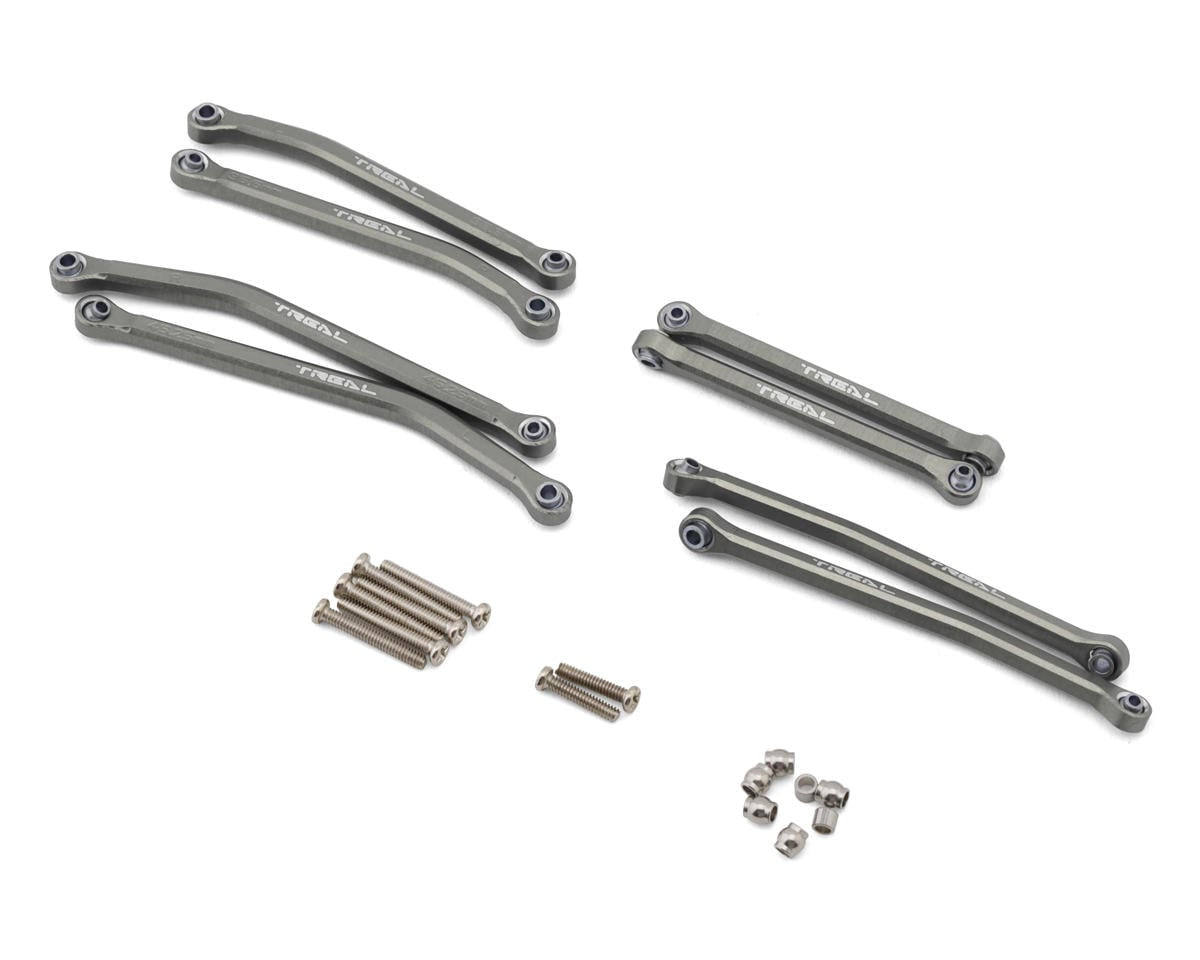 Treal Hobby Axial SCX30 Aluminum High Clearance Suspension Links Set (Grey)