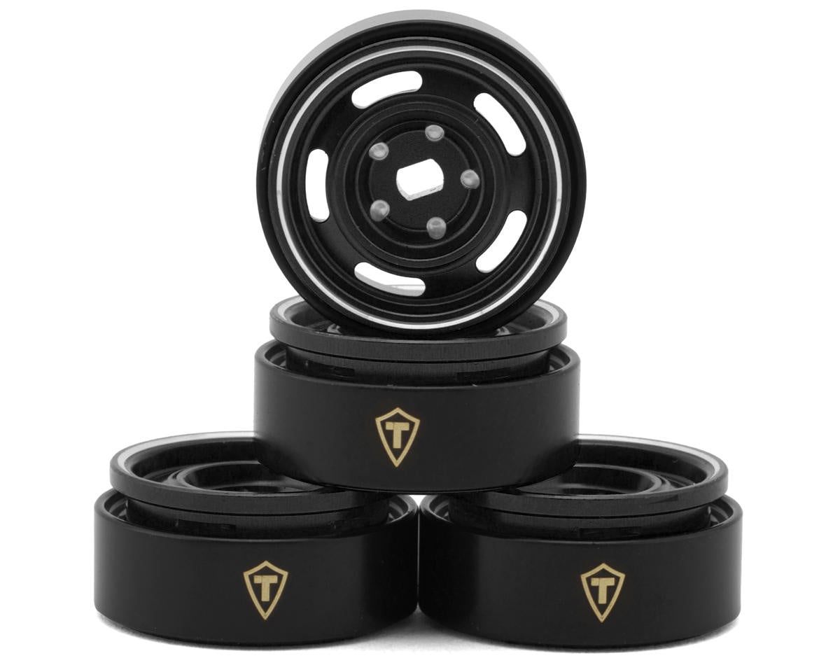 Treal Hobby 0.7" 5-Slot Aluminum Micro Rock Crawler Beadlock Wheels - Black