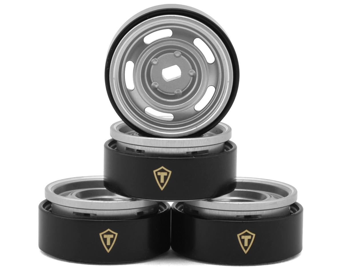 Treal Hobby 0.7" 5-Slot Aluminum Micro Rock Crawler Beadlock Wheels - Silver