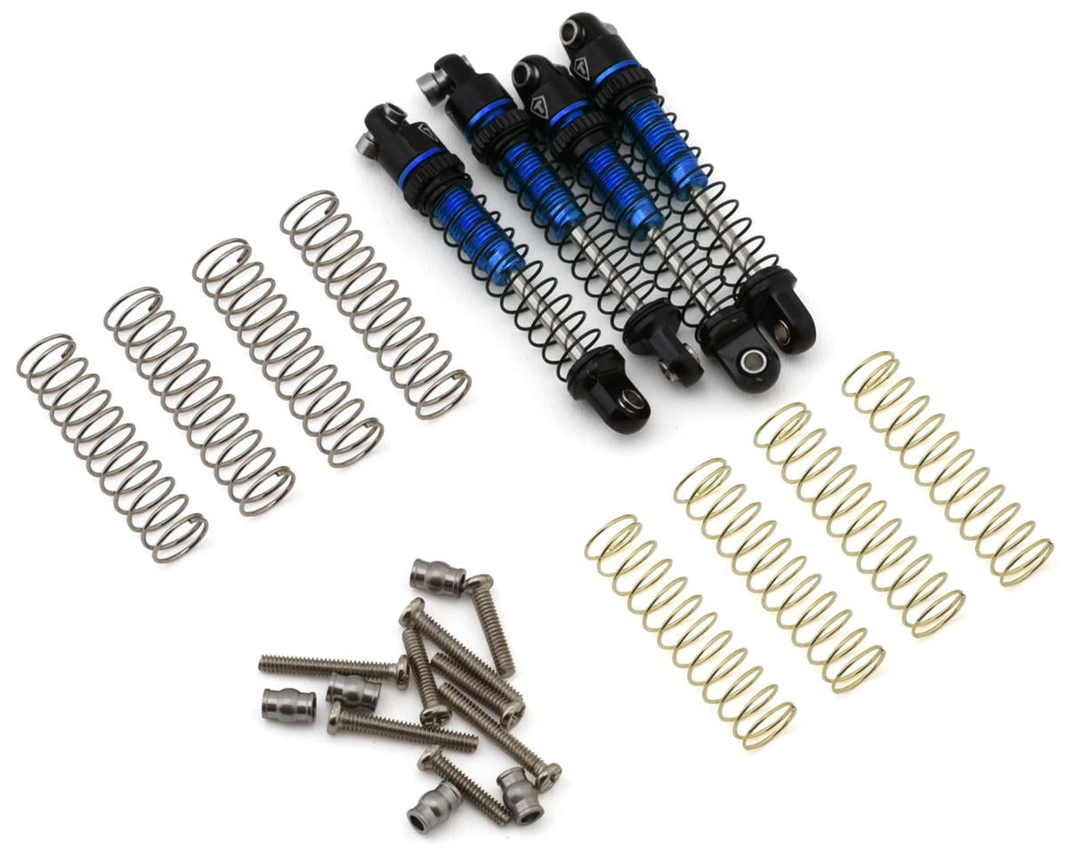 Treal Hobby Axial SCX30 29mm Aluminum Extended Threaded Shocks (Blue) (4)