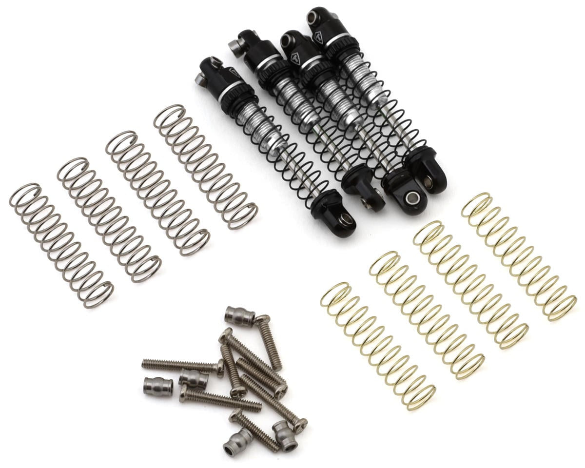 Treal Hobby Axial SCX30 29mm Aluminum Extended Threaded Shocks (Silver) (4)