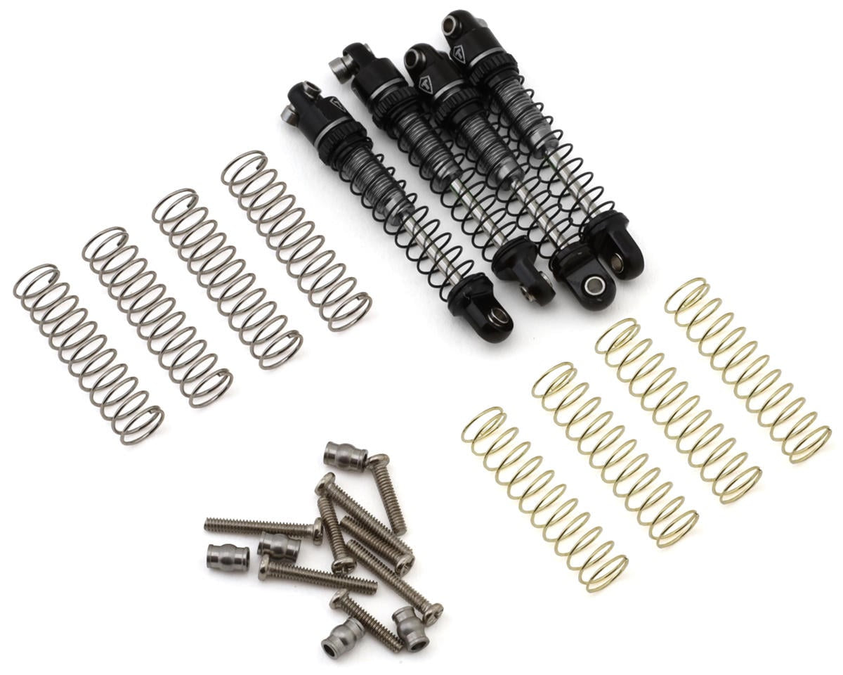 Treal Hobby Axial SCX30 29mm Aluminum Extended Threaded Shocks (Titanium) (4)