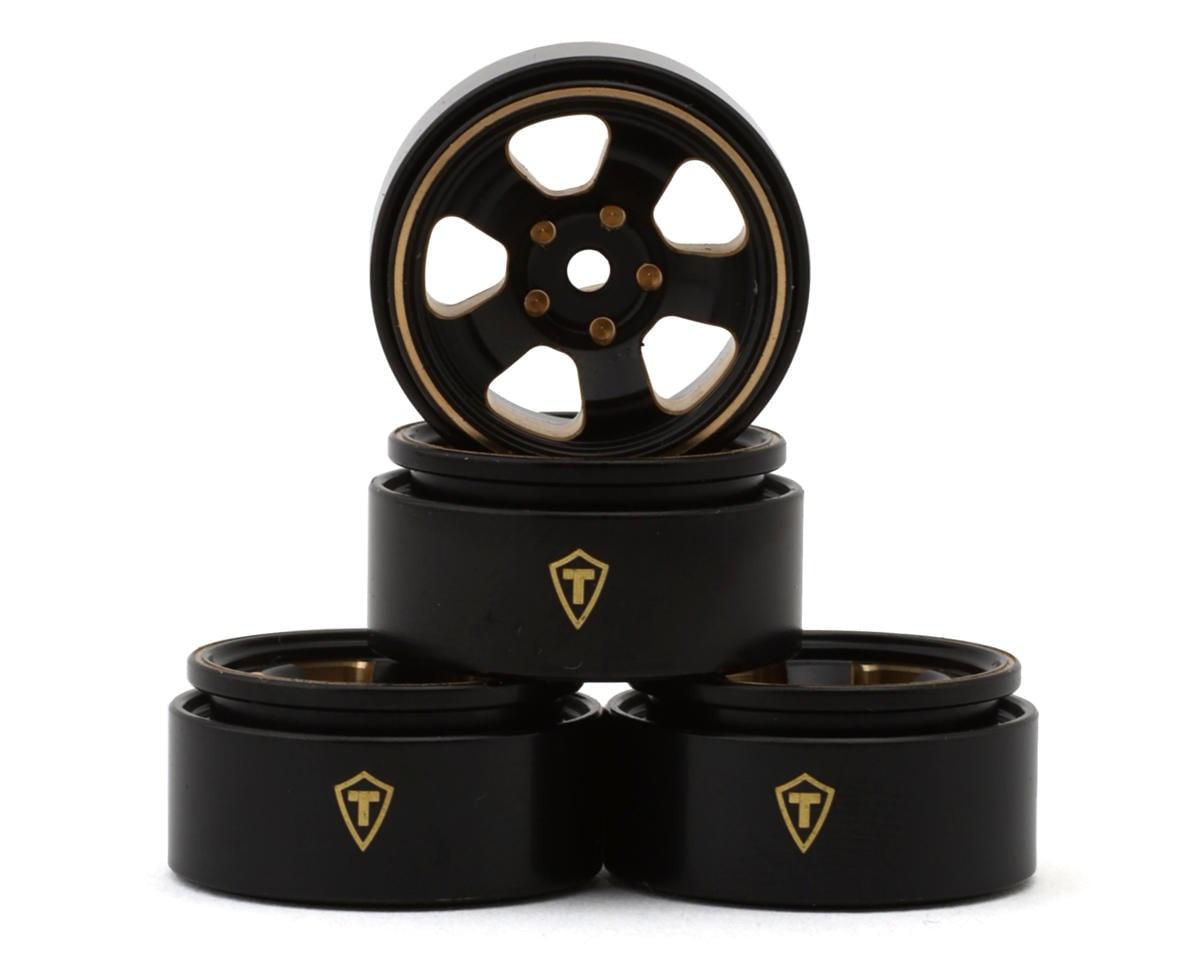 Treal Hobby Axial SCX30 0.7'' 5-Spokes Brass Micro Rock Crawler Beadlock Wheels