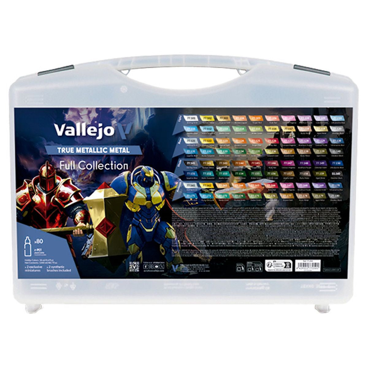 Vallejo 77.250 True Metallic Metals Color Case 80pc