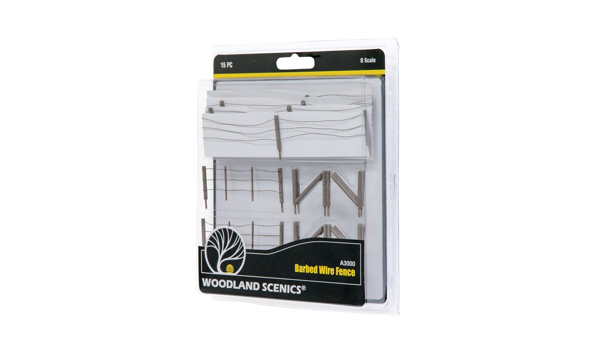 Woodland Scenics O Scale Barbed Wire Fence - Kit with Gates, Hinges & Planter Pins -- Total Scale Length: 192' 58.5m - WOOA3000