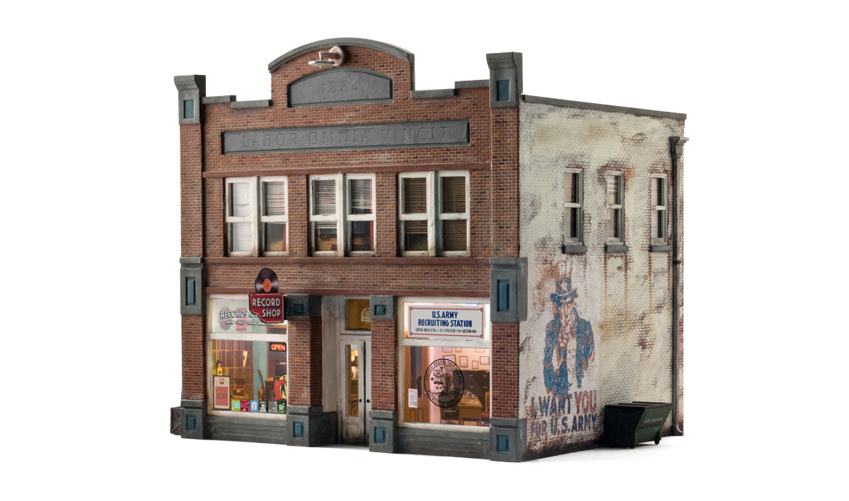 Woodland Scenics N Records & Recruiting - Built-&-Ready(R) Landmark Structures(R) -- Assembled - WOOBR4957