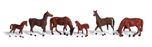 Woodland Scenics HO Chestnut Horses - WOOA1842