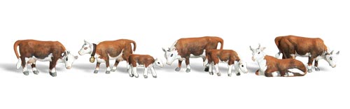 Woodland Scenics HO Hereford Cows - WOOA1843