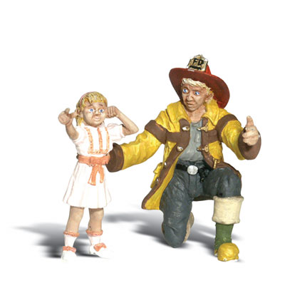 Woodland Scenics Accents(R) G Scale Figures -- Fireman Bill & Betsy - WOOA2539