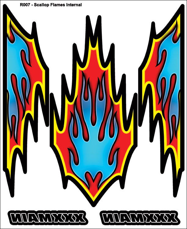 XXX Main Racing Scallop Flames Internal Graphic - XXXR007