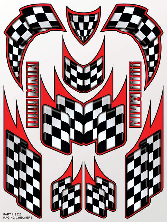 XXX Main Racing Racing Checkers Sticker Sheet - XXXS023