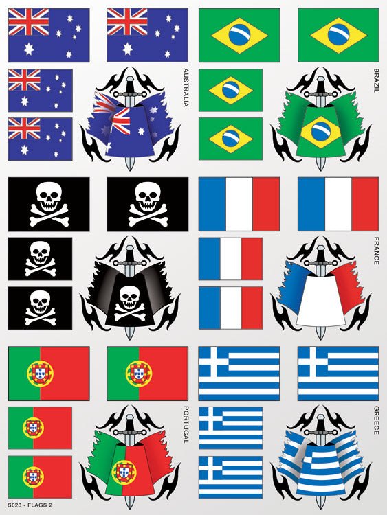 XXX Main Racing Flags 2 Sticker Sheet - XXXS026
