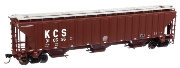 Walthers Mainline HO 57' Trinity 4750 3-Bay Covered Hopper - Ready to Run -- Kansas City Southern #310596