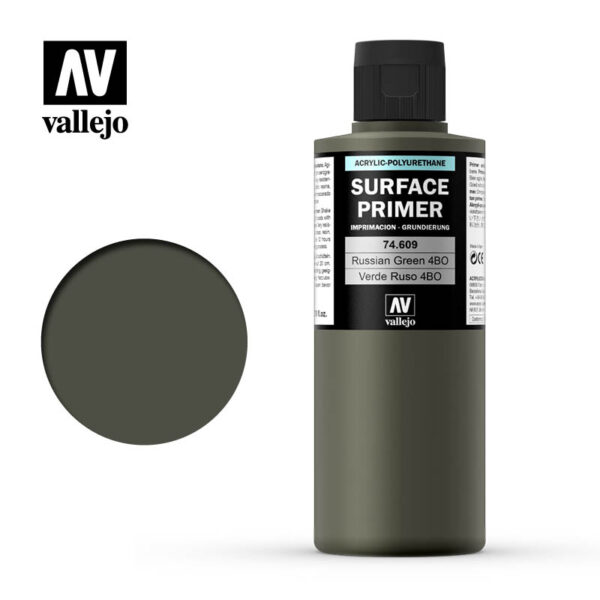 Vallejo 200ml Bottle Russian Green 4BO Surface Primer - VJ74609