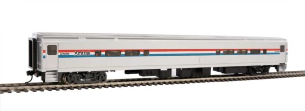 Walthers Mainline 85' Horizon Cafe/Club Food Service Car - Ready to Run -- Amtrak(R) (Phase III, equal red, white, blue stripes) - 910-31050