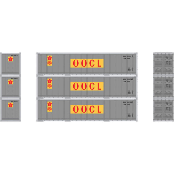 Athearn N 40' Smooth Side Container, OOCL (3) - ATH17706