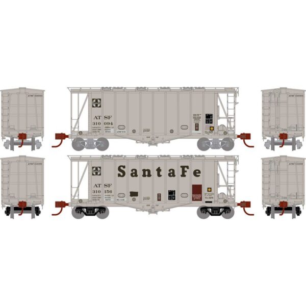 Athearn N GATC 2600 Airslide Hopper, ATSF (2) - ATH23869