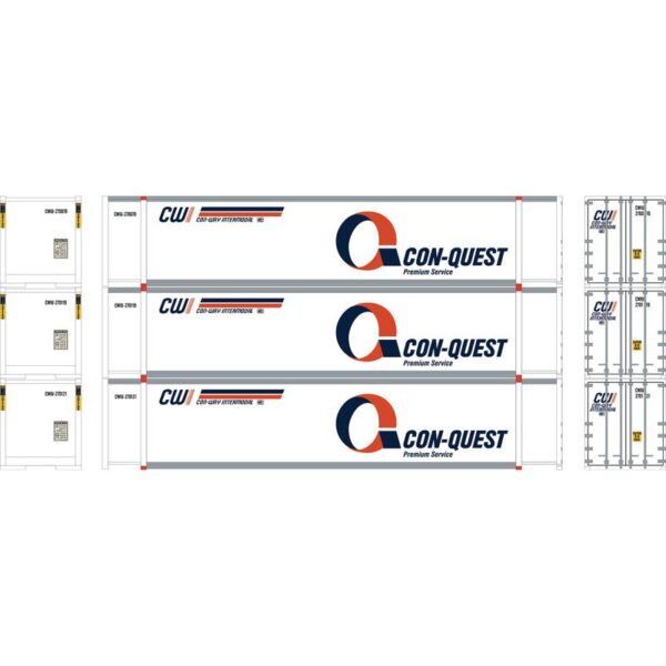 Athearn HO RTR 48' Container, Conquest #1 (3) - ATH27688