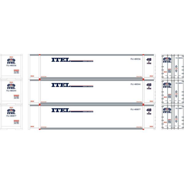 Athearn HO RTR 48' Container, ITEL #2 (3) - ATH27695