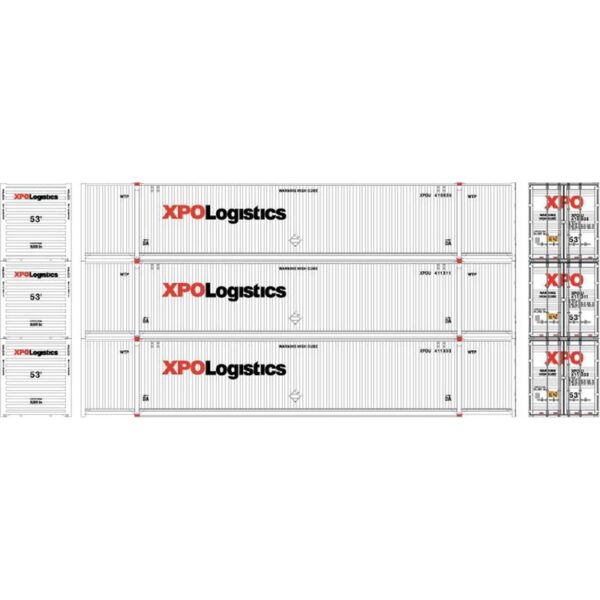 Athearn HO RTR 53' CIMC Container, XPO #2 (3) - ATH28497