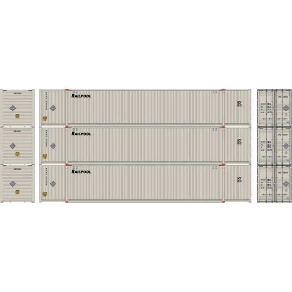 Athearn HO RTR 53' CIMC Container, Railpool #1 (3) - ATH28498